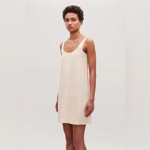 COS Seamless Slip Dress Nude Size Eur 42 or Large Minimalist Neutral Scandi